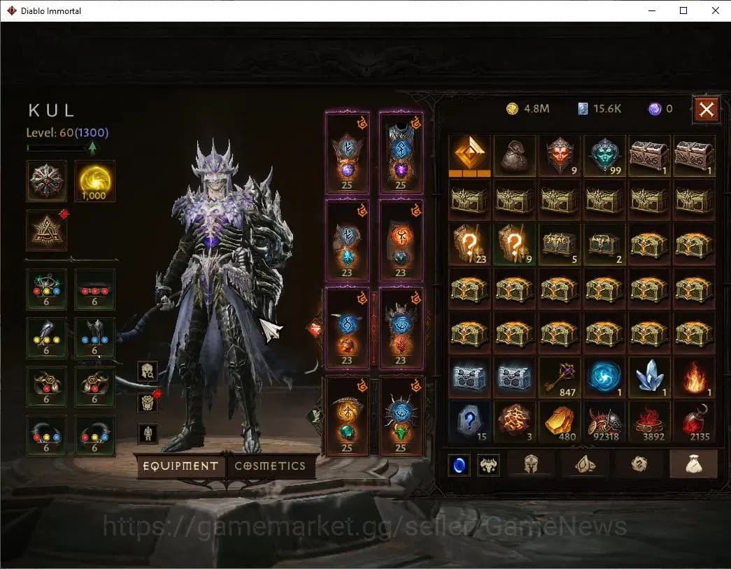 Diablo Immortal Accounts SEA - Bloodrime|CS ON|Lv60(1300)|Necromancer|CR 53 image 8