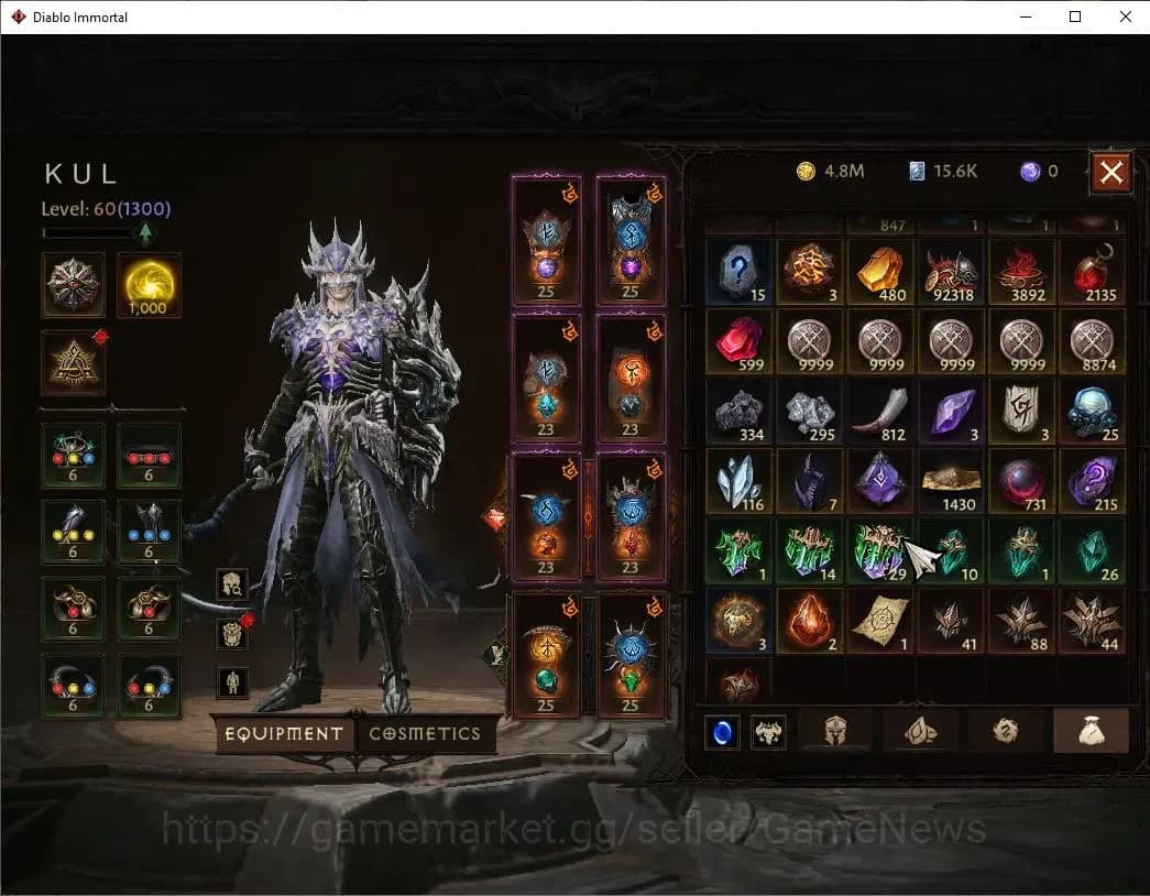 Diablo Immortal Accounts SEA - Bloodrime|CS ON|Lv60(1300)|Necromancer|CR 53 image 9