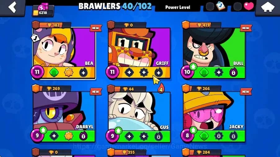 Brawl Stars Accounts 6218 Trophy|6K Bling|40 Brawlers 2 Max Lvl|1 Hypch image 5