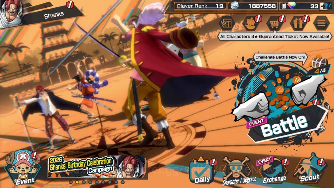 One Piece Bounty Rush Accounts Global|5 EX 1 MAX| Divine Departure Shanks, G5 Mon image 1