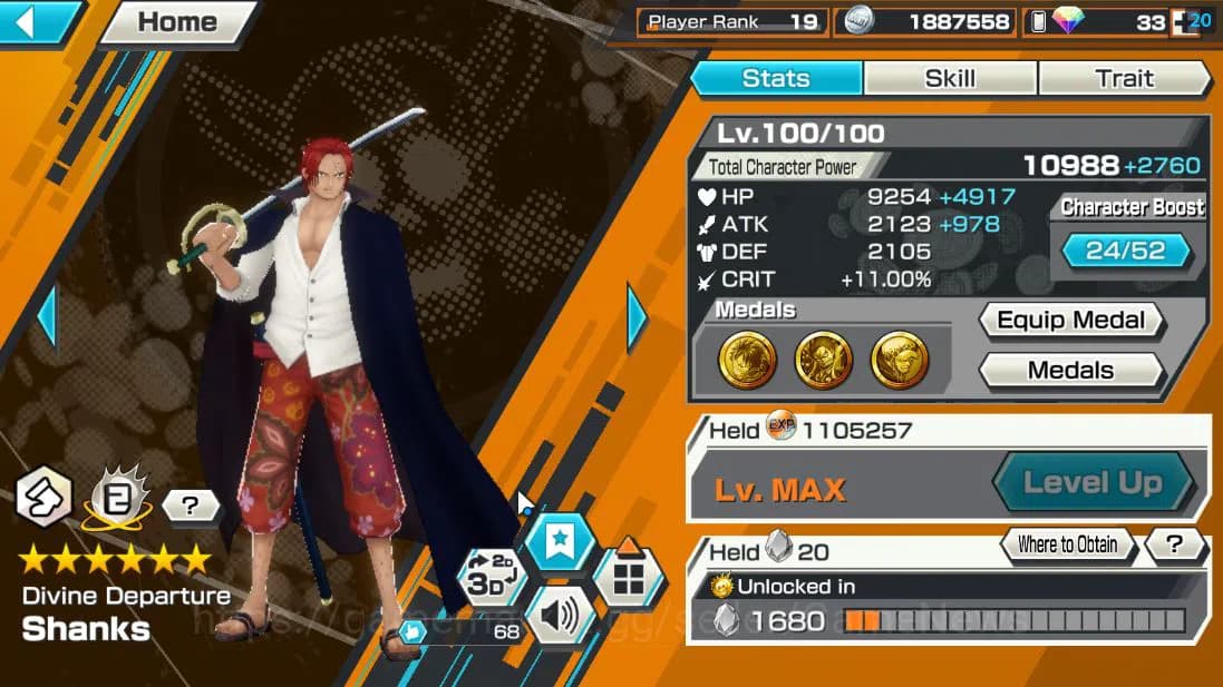 One Piece Bounty Rush Accounts Global|5 EX 1 MAX| Divine Departure Shanks, G5 Mon image 6