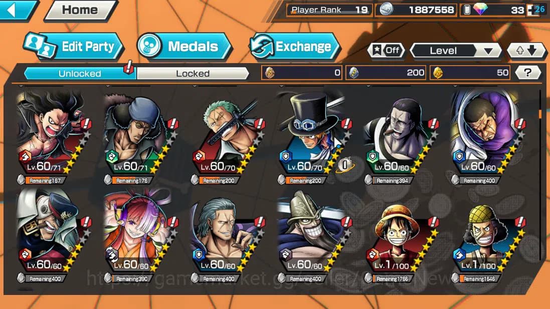 One Piece Bounty Rush Accounts Global|5 EX 1 MAX| Divine Departure Shanks, G5 Mon image 8