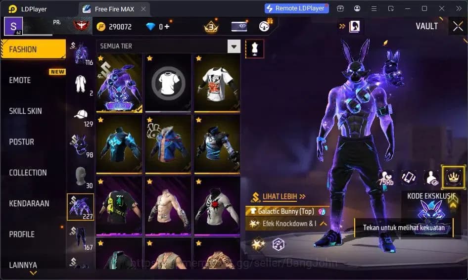 Free Fire Accounts Indonesia | Vault 227 | SG Trompet | Parafal-Lore image 12