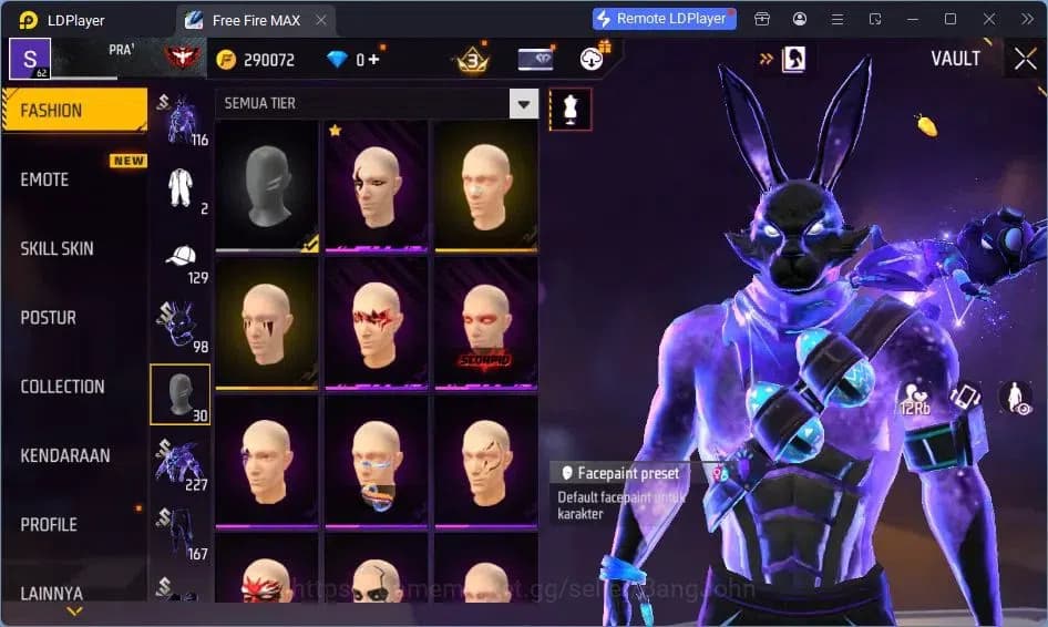 Free Fire Accounts Indonesia | Vault 227 | SG Trompet | Parafal-Lore image 13