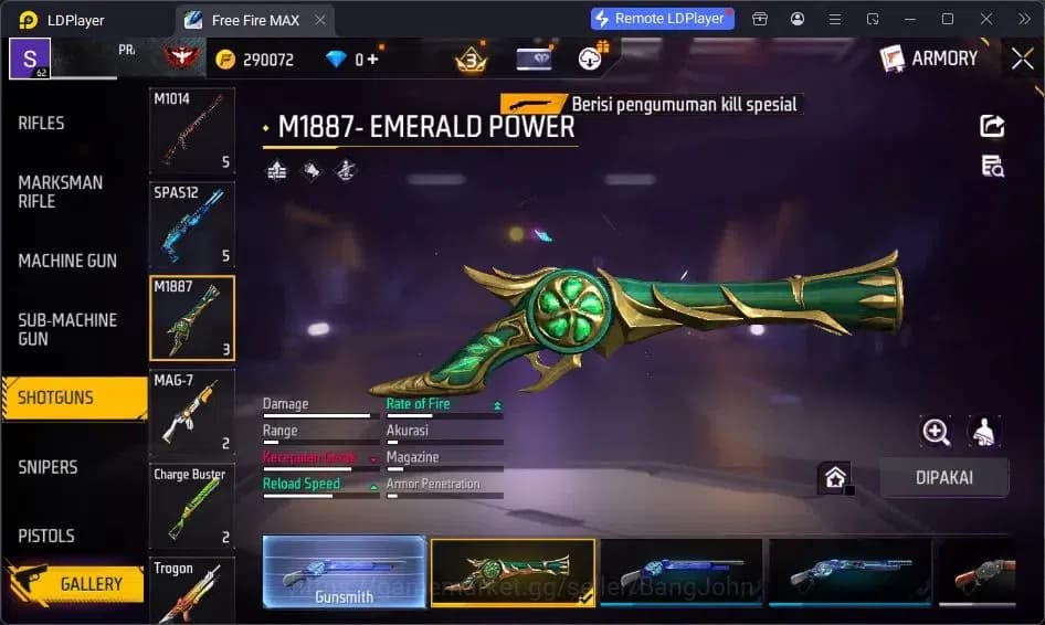 Free Fire Accounts Indonesia | Vault 227 | SG Trompet | Parafal-Lore image 5