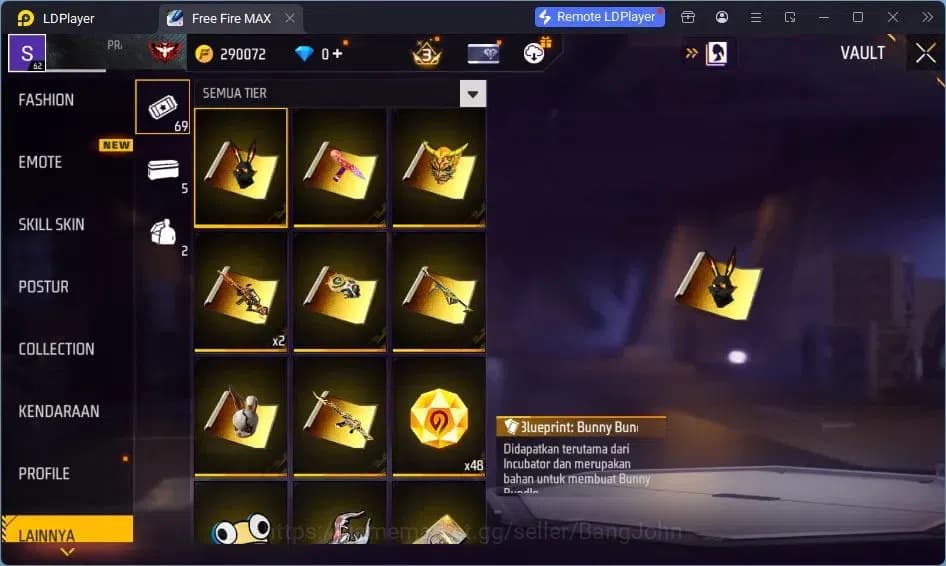Free Fire Accounts Indonesia | Vault 227 | SG Trompet | Parafal-Lore image 6