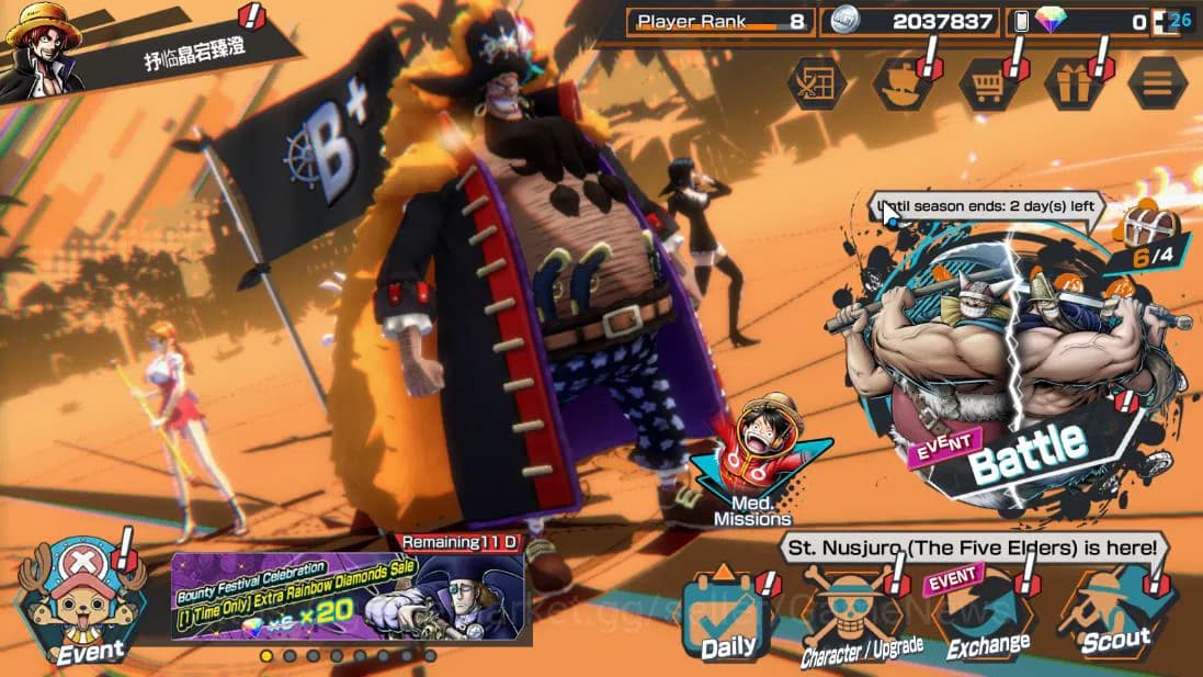 One Piece Bounty Rush Accounts Global| 4 EX| T4E Marshall D.Teach,Seraphim S-Snak image 1