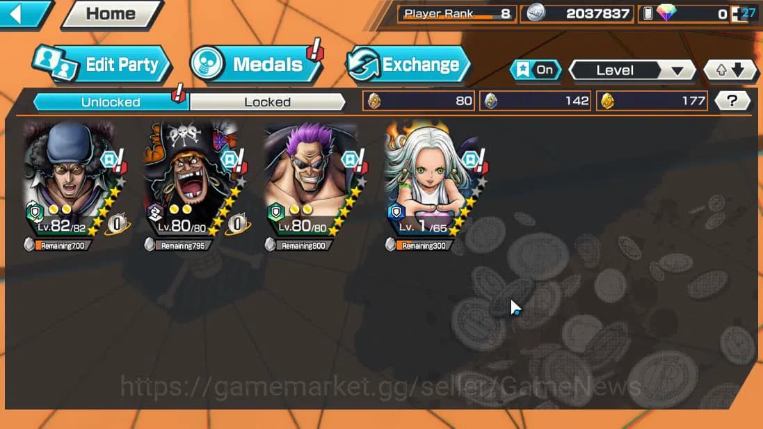 One Piece Bounty Rush Accounts Global| 4 EX| T4E Marshall D.Teach,Seraphim S-Snak image 4
