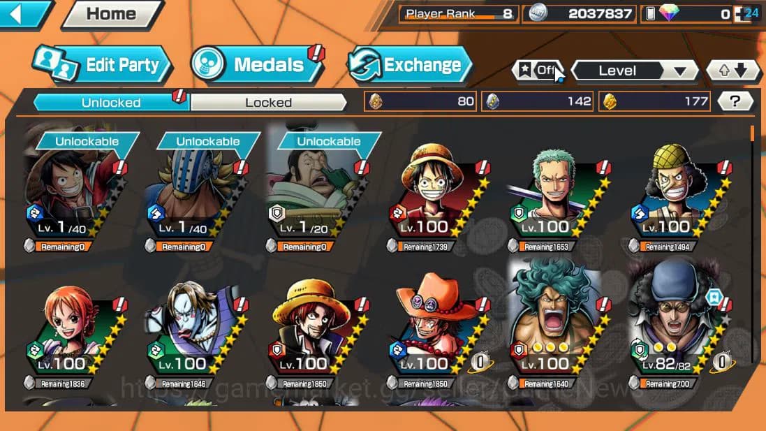 One Piece Bounty Rush Accounts Global| 4 EX| T4E Marshall D.Teach,Seraphim S-Snak image 5