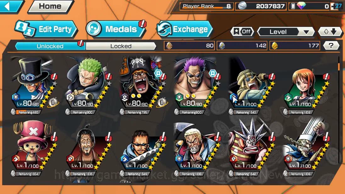 One Piece Bounty Rush Accounts Global| 4 EX| T4E Marshall D.Teach,Seraphim S-Snak image 6