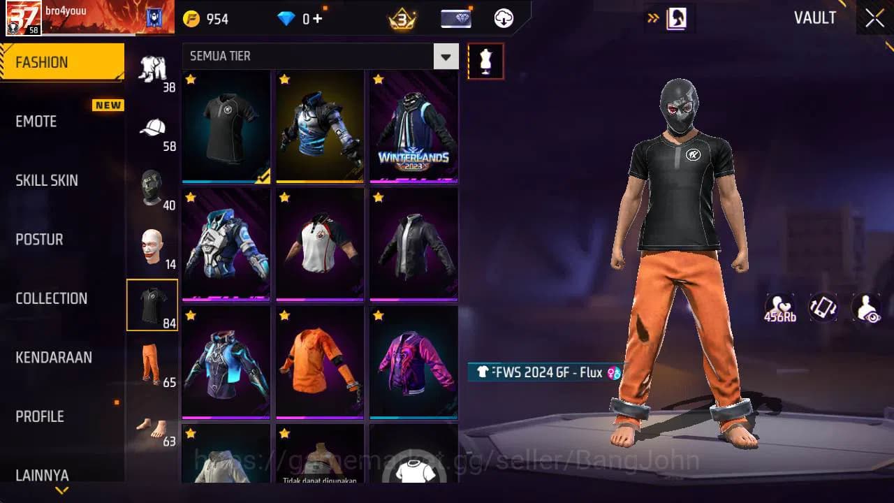 Free Fire Accounts Indonesia, Vault 84, SG terompet, Baju winterland, image 6
