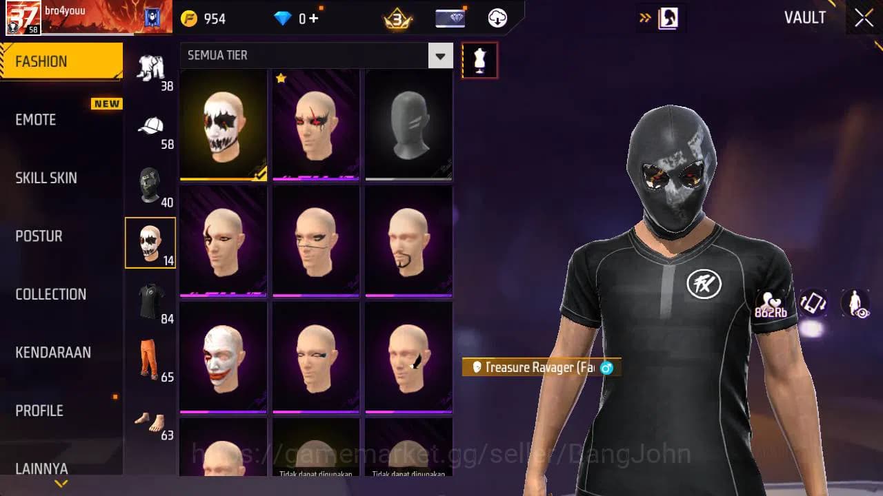 Free Fire Accounts Indonesia, Vault 84, SG terompet, Baju winterland, image 7