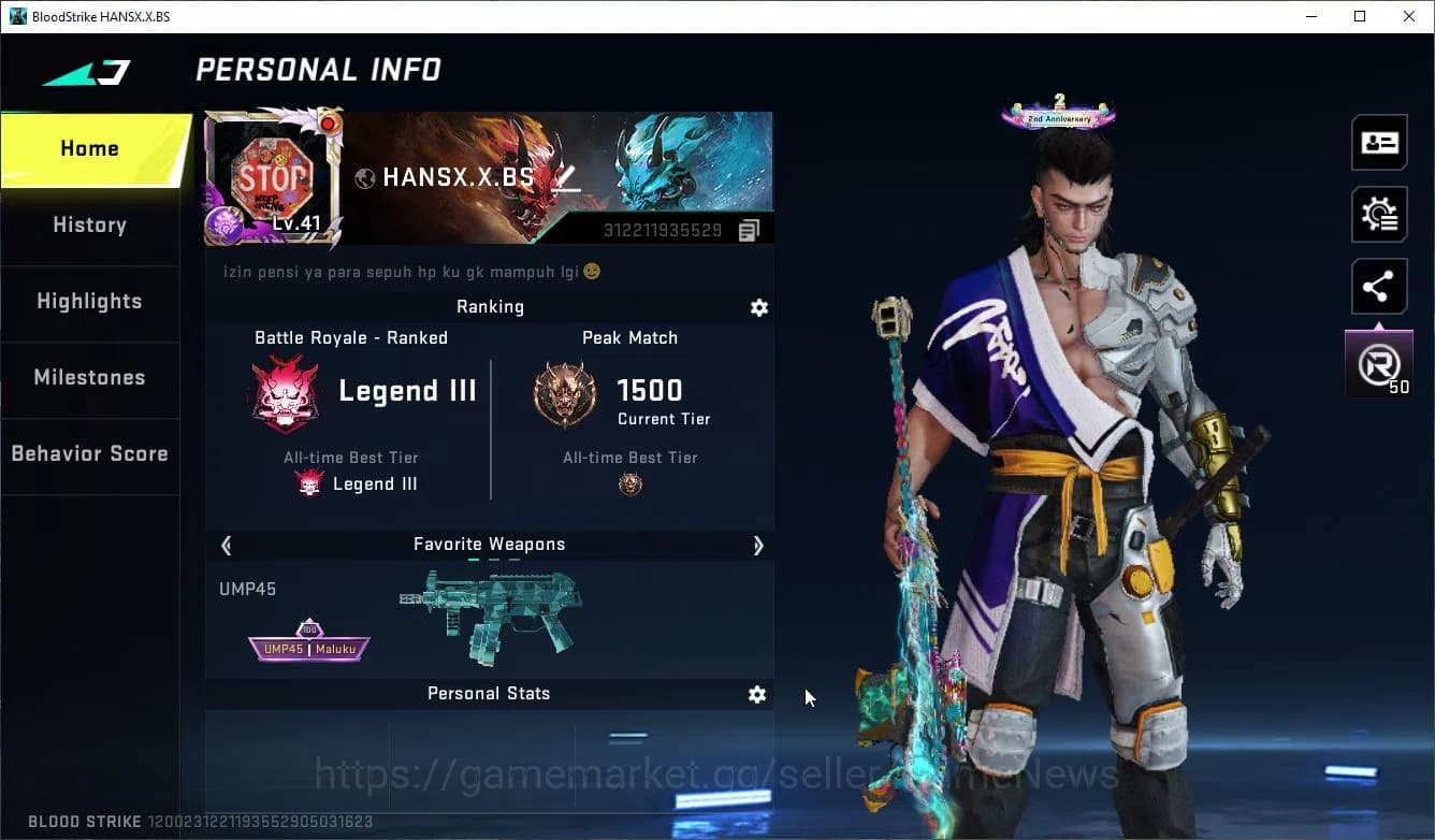 Blood Strike Accounts ASIA|Colab 7DS Karl98,QBZ95,EVANGELION SCAR-08+6 U image 2