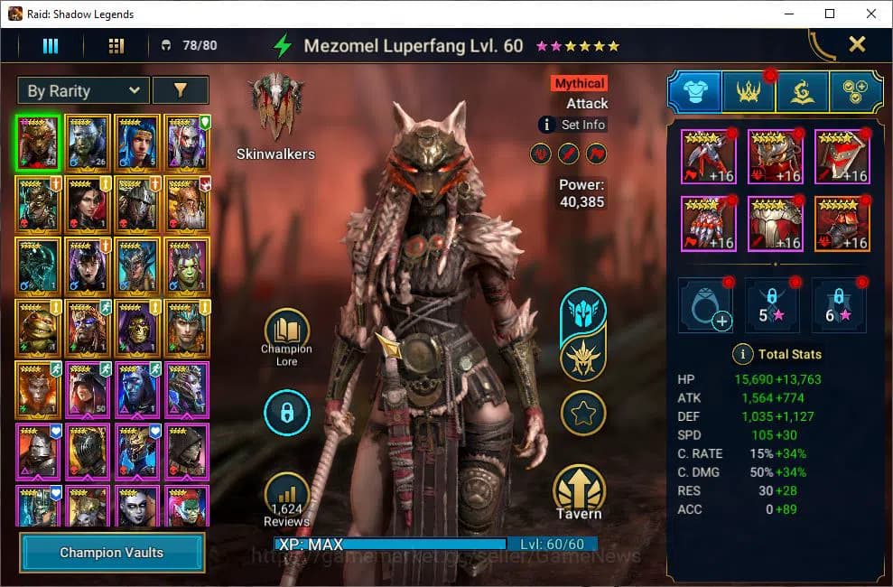 Raid: Shadow Legends Accounts Lv22 222K Power|13,9K Gems|1 Mythical (Mezomel Lup image 3