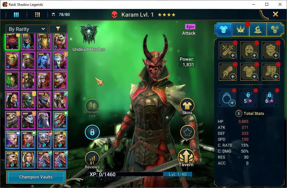 Raid: Shadow Legends Accounts Lv22 222K Power|13,9K Gems|1 Mythical (Mezomel Lup image 4