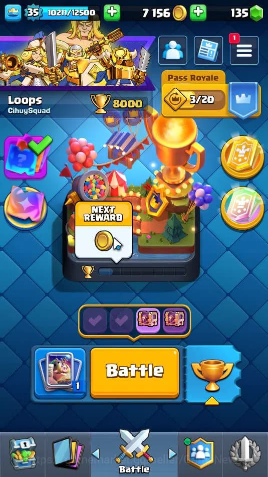 Clash Royale Accounts Lv 35|Trophy 8000|KTL 12|LimitedSkin|Total Card 12 image 1