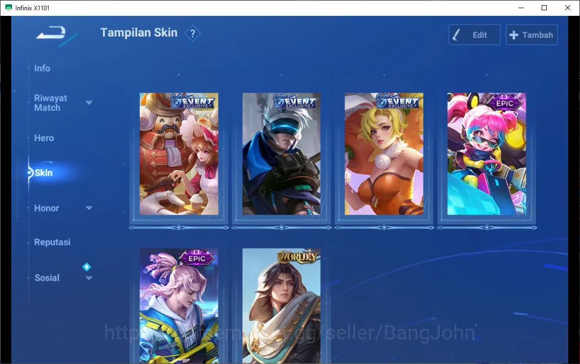 Honor of Kings Accounts GLOBAL|90HR|76SK|LEGEND=LI XIN|LIMITED=YUHUAN|LNY= image 4