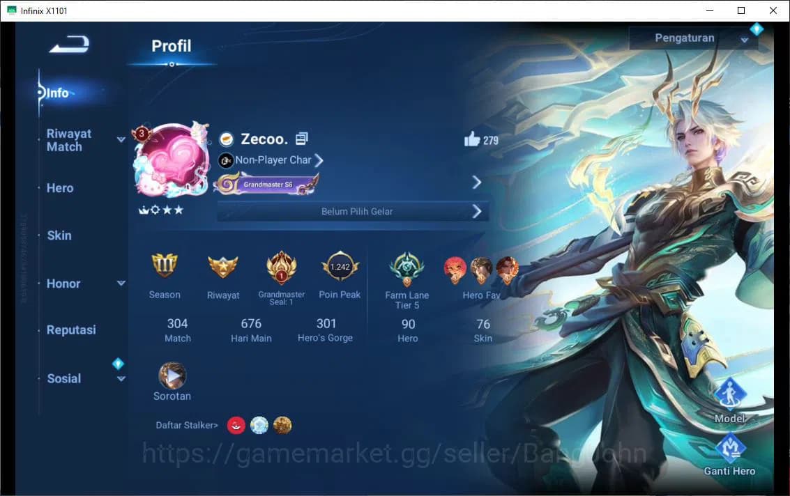 Honor of Kings Accounts GLOBAL|90HR|76SK|LEGEND=LI XIN|LIMITED=YUHUAN|LNY= image 8