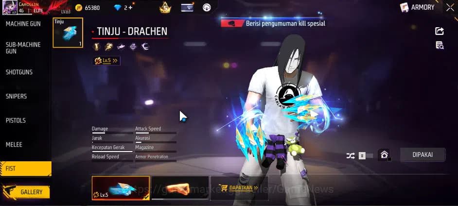 Free Fire Accounts Indonesia|M1887 Sterling C Lv6,Hand Of H,Emerald P image 10