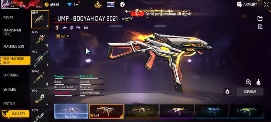 Free Fire Accounts Indonesia|M1887 Sterling C Lv6,Hand Of H,Emerald P image 11