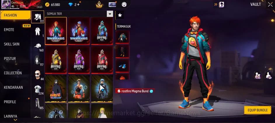 Free Fire Accounts Indonesia|M1887 Sterling C Lv6,Hand Of H,Emerald P image 9