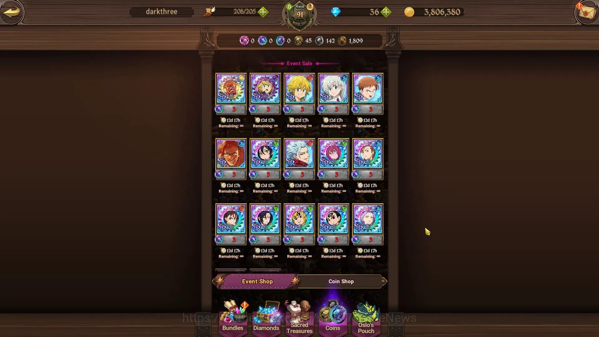 The Seven Deadly Sins: Grand Cross Accounts Global|4,5M CC|1 LR+9 UR+Full Collab Fire Force|El image 13