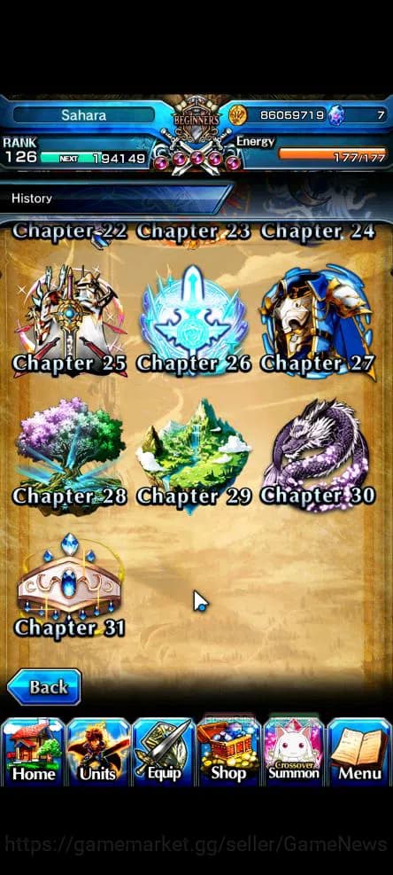 Grand Summoners Accounts Global|Rank 126|1 Sp.Art+93 RGB|34 Ascend|[Inumuta image 4