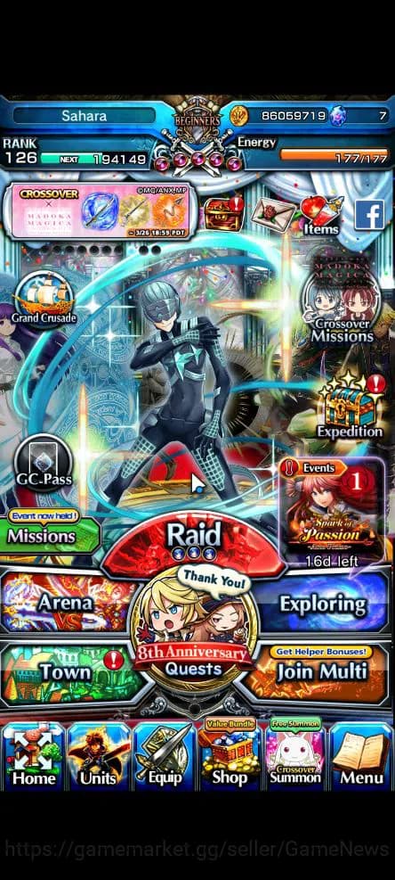 Grand Summoners Accounts Global|Rank 126|1 Sp.Art+93 RGB|34 Ascend|[Inumuta image 5