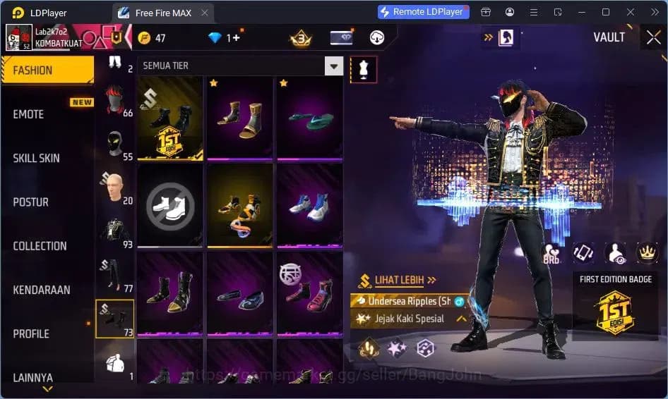 Free Fire Accounts Indonesia | Vault 93 | EVO SG-STERLING | EVO-P90 G image 15