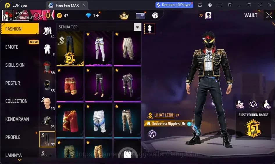 Free Fire Accounts Indonesia | Vault 93 | EVO SG-STERLING | EVO-P90 G image 16