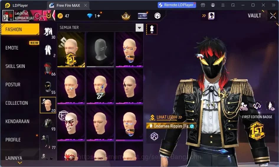 Free Fire Accounts Indonesia | Vault 93 | EVO SG-STERLING | EVO-P90 G image 18