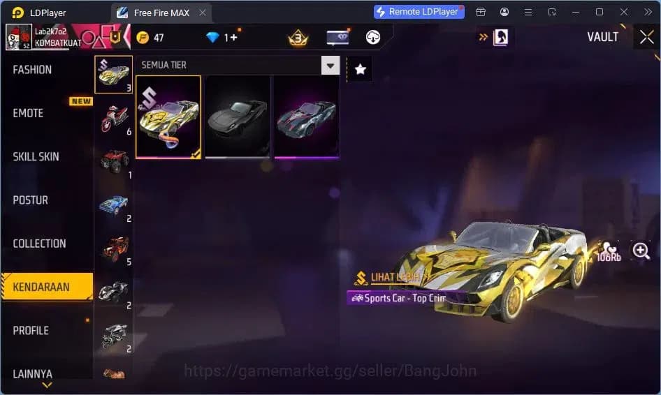 Free Fire Accounts Indonesia | Vault 93 | EVO SG-STERLING | EVO-P90 G image 7
