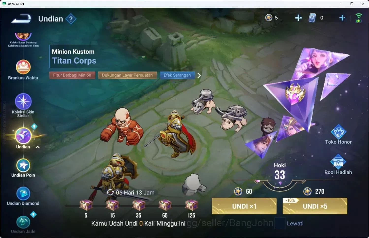 Honor of Kings Accounts Global | 163H 46S | Event Hou Yi, Event Gan & Mo | image 5