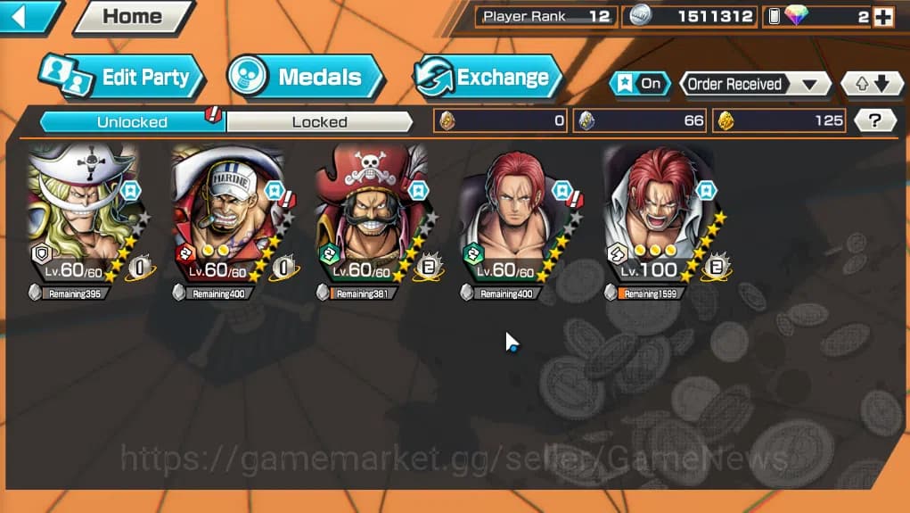 One Piece Bounty Rush Accounts Global|5EX 1MAX|GP Edward Newgate,DD Shanks,FR Sha image 4