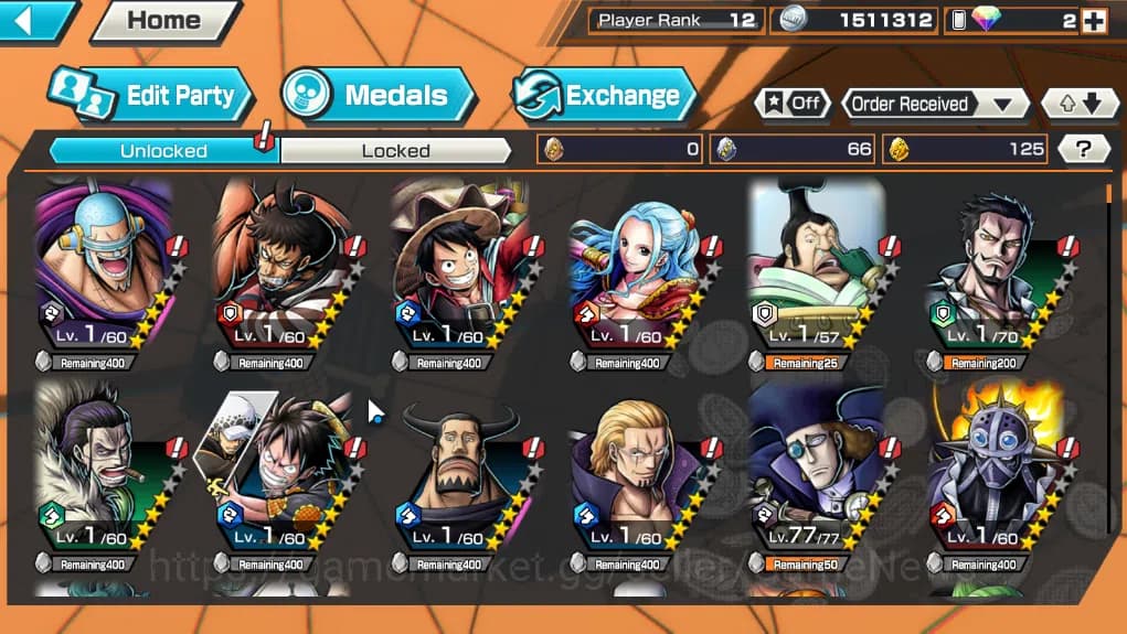 One Piece Bounty Rush Accounts Global|5EX 1MAX|GP Edward Newgate,DD Shanks,FR Sha image 5
