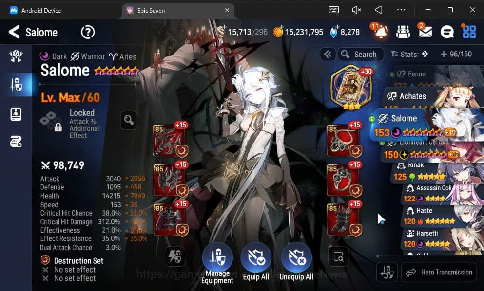 Epic Seven Accounts GLOBAL Unverif|8 ML(Salome,NM Luna,Har Setti,Etc)+ image 6