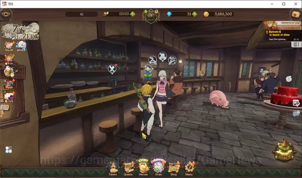 The Seven Deadly Sins: Grand Cross Accounts Asia|483K CC|31 DM|3 UR + Collab ReZero|Meresca,DK image 1