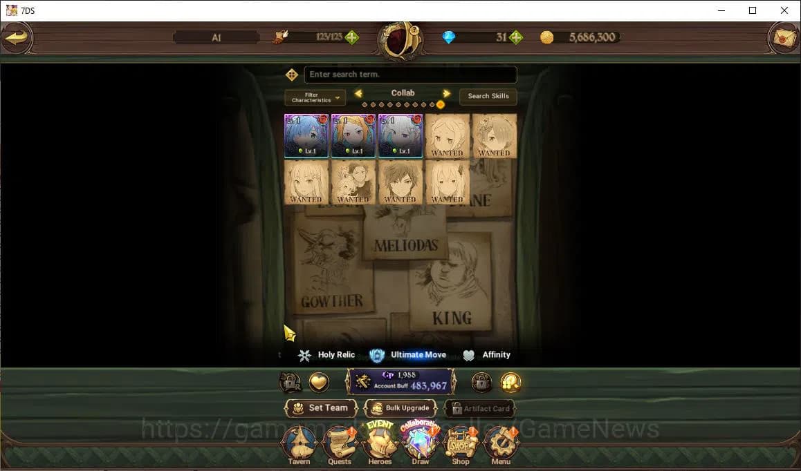 The Seven Deadly Sins: Grand Cross Accounts Asia|483K CC|31 DM|3 UR + Collab ReZero|Meresca,DK image 13