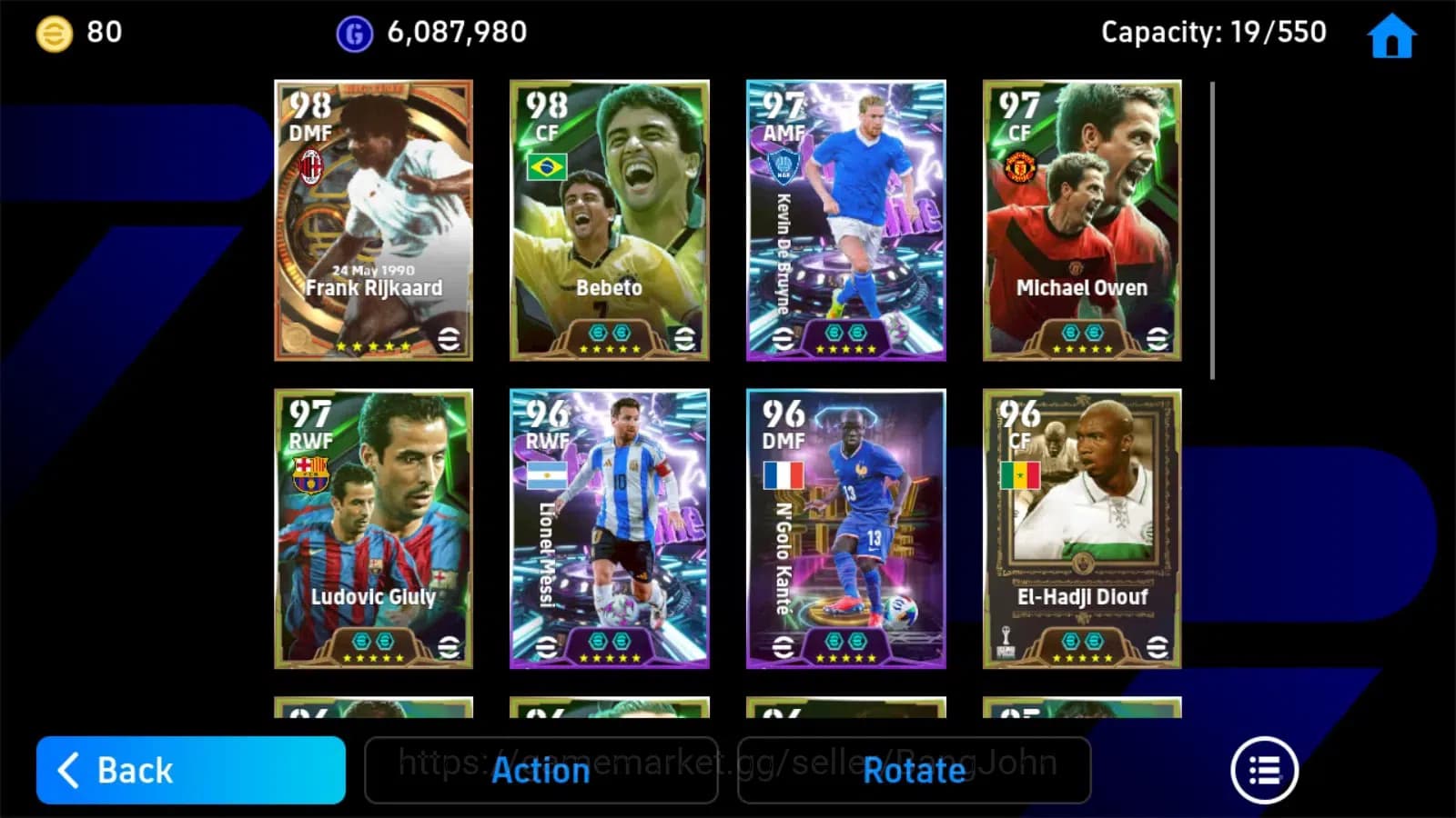 eFootball Accounts ANDROID|PW 3147|Bebeto,Kdb,Owen,Giuly,messi,Kante, image 3