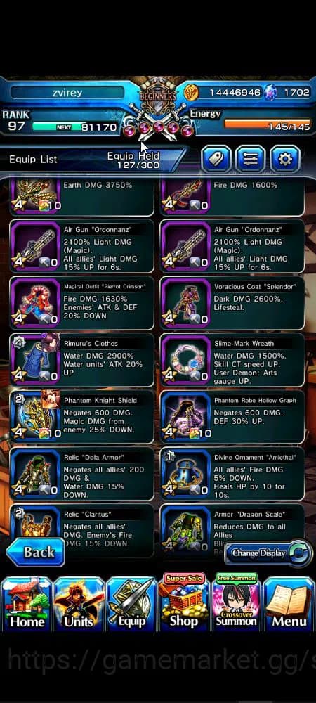 Grand Summoners Accounts Global|Rank 97|1,7k cc|9 Ascend+4 TW|[Roy,Okarun,E image 11