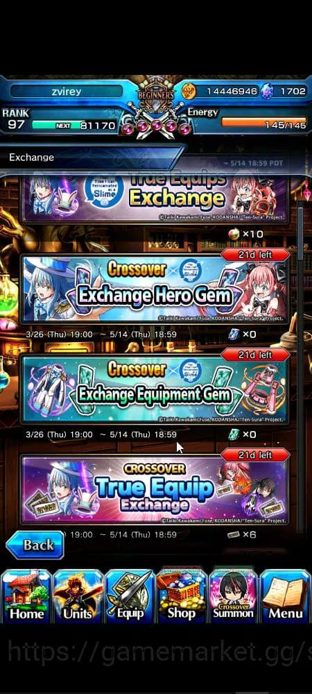 Grand Summoners Accounts Global|Rank 97|1,7k cc|9 Ascend+4 TW|[Roy,Okarun,E image 13