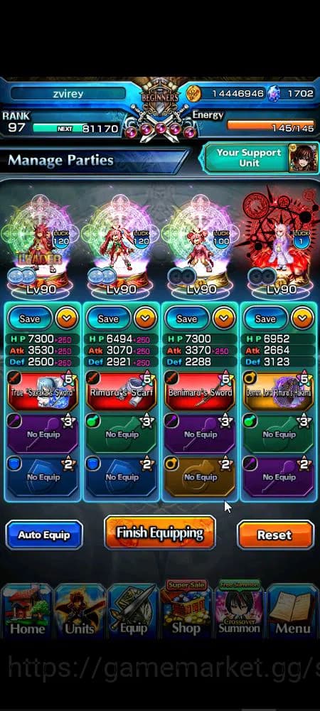 Grand Summoners Accounts Global|Rank 97|1,7k cc|9 Ascend+4 TW|[Roy,Okarun,E image 19