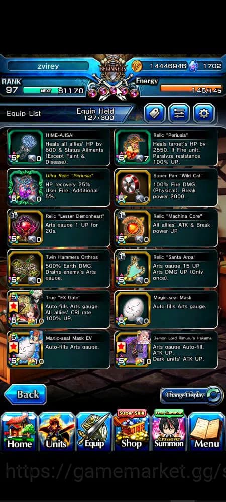 Grand Summoners Accounts Global|Rank 97|1,7k cc|9 Ascend+4 TW|[Roy,Okarun,E image 2