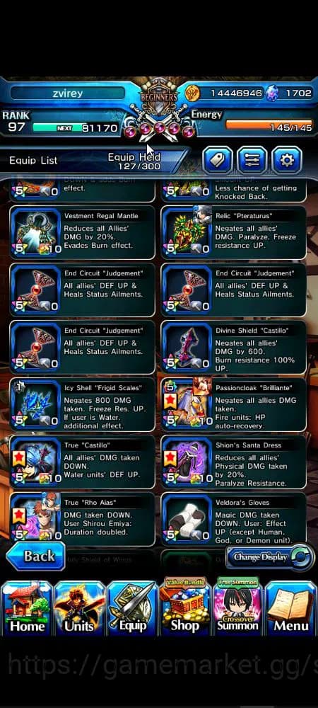 Grand Summoners Accounts Global|Rank 97|1,7k cc|9 Ascend+4 TW|[Roy,Okarun,E image 4