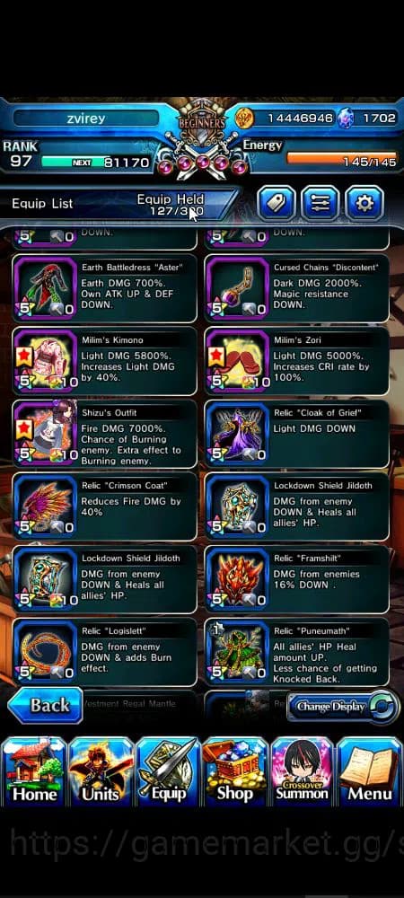 Grand Summoners Accounts Global|Rank 97|1,7k cc|9 Ascend+4 TW|[Roy,Okarun,E image 5