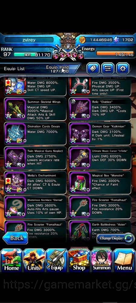 Grand Summoners Accounts Global|Rank 97|1,7k cc|9 Ascend+4 TW|[Roy,Okarun,E image 6