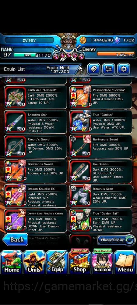 Grand Summoners Accounts Global|Rank 97|1,7k cc|9 Ascend+4 TW|[Roy,Okarun,E image 7