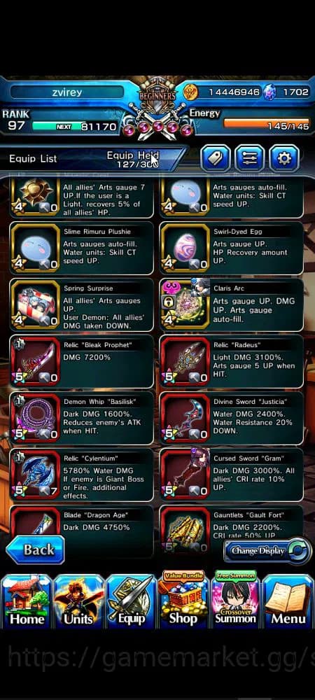 Grand Summoners Accounts Global|Rank 97|1,7k cc|9 Ascend+4 TW|[Roy,Okarun,E image 8