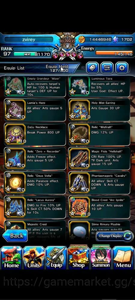 Grand Summoners Accounts Global|Rank 97|1,7k cc|9 Ascend+4 TW|[Roy,Okarun,E image 9