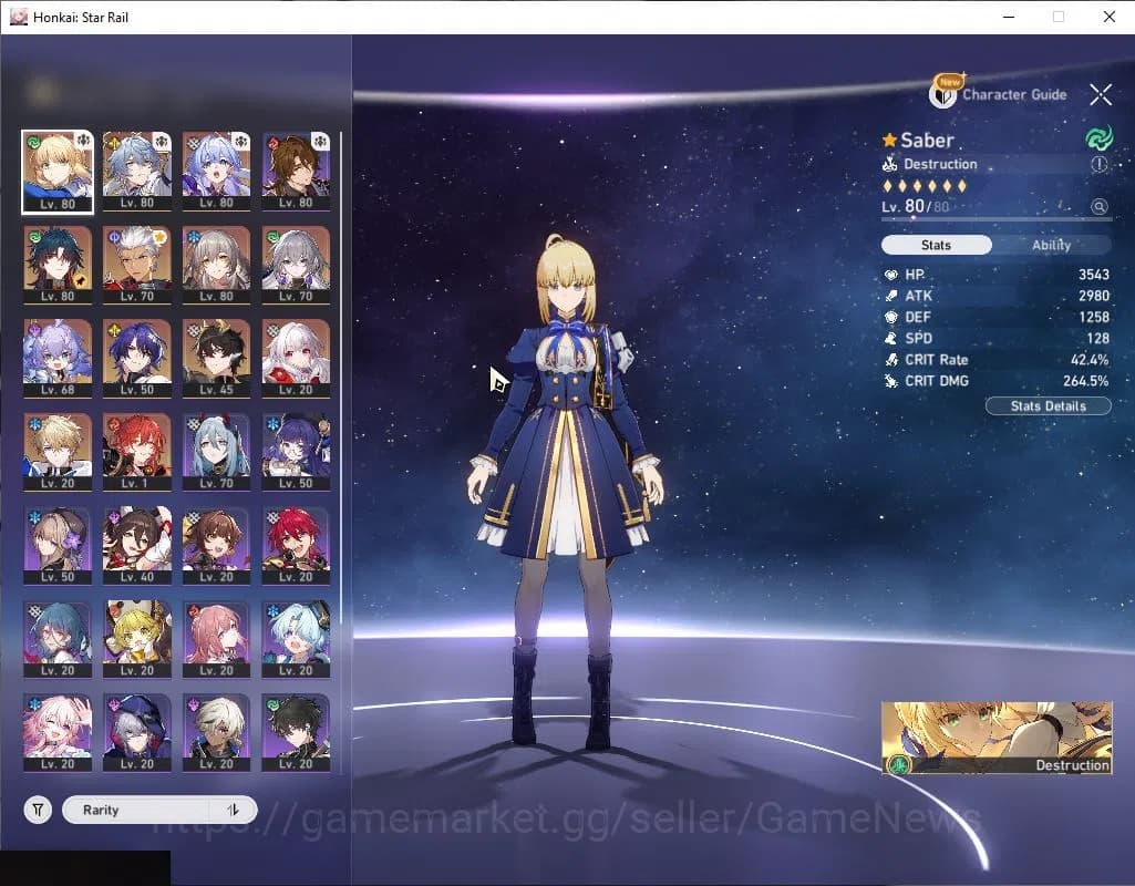 Honkai Star Rail Accounts ASIA | TL 63 | 5 Limited|(Saber E1,Sunday)+Sign Ar image 3